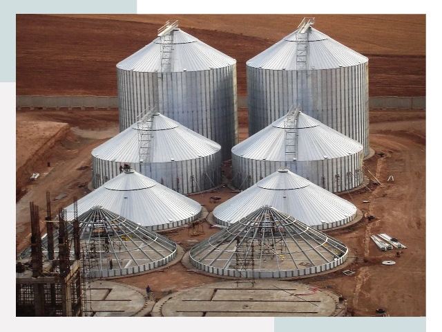 Строительство зерновых силосов в Краснокаменске