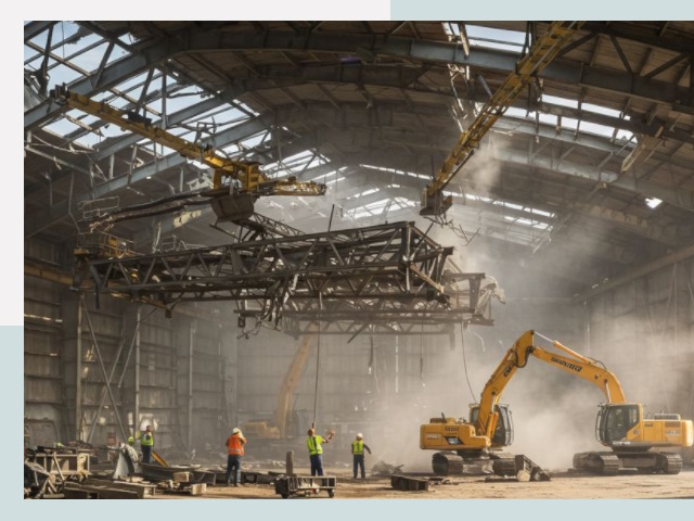 Демонтаж ангаров в Краснокаменске от 613 руб. за м²