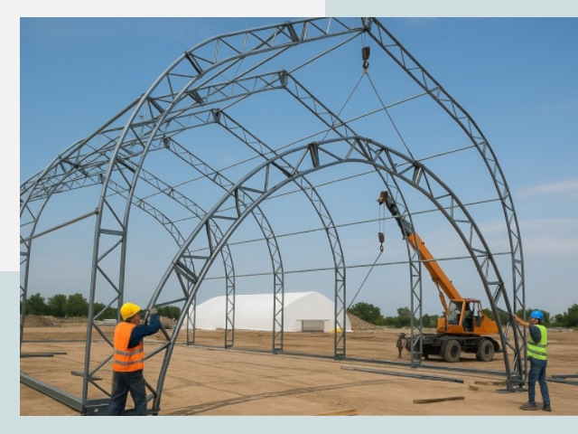 Монтаж ангаров в Краснокаменске от 613 руб. - Надежно и быстро